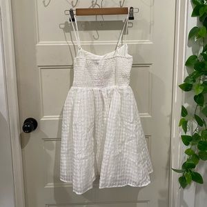 Babydoll White Checkered Dress